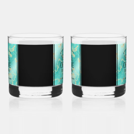 Elegant 11e Turquoise Wedding Jubileum Whisky Glas (Rechts)