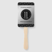 Elegant 11th Steel Wedding Jubileum Celebration Handwaaier (Achterkant)