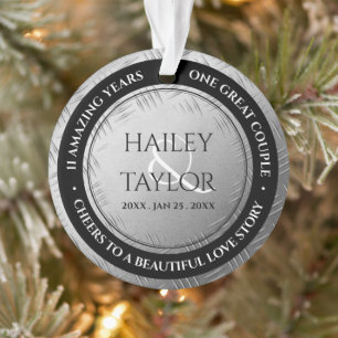 Elegant 11th Steel Wedding Jubileum Ornament