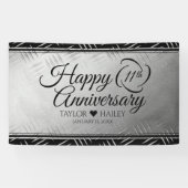 Elegant 11th Steel Wedding Jubileum Spandoek (Horizontaal)