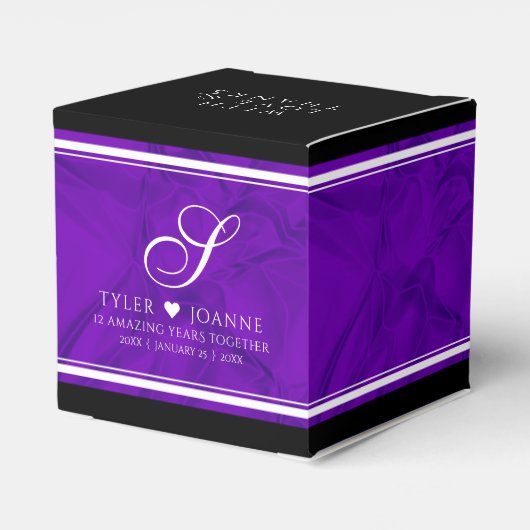 Elegant 12e Jubileum-feestdag zijderoute Bedankdoosjes (Achterkant)