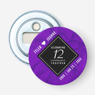 Elegant 12e Jubileum-feestdag zijderoute Button Flesopener