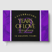 Elegant 12e Jubileum-feestdag zijderoute Gastenboek (Voorkant)