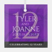 Elegant 12e Jubileum-feestdag zijderoute Glas Ornament (Voorkant)