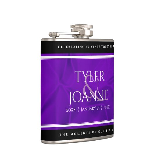 Elegant 12e Jubileum-feestdag zijderoute Heupfles (Rechts)