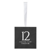 Elegant 12e Jubileum-feestdag zijderoute Kubus Ornament (Rechts)