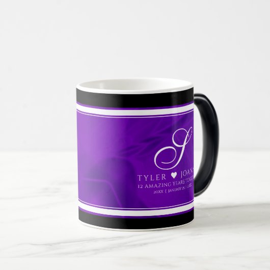 Elegant 12e Jubileum-feestdag zijderoute Magische Mok (Voorkant rechts)