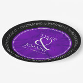 Elegant 12e Jubileum-feestdag zijderoute Papieren Bordje (Gekanteld)