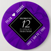 Elegant 12e Jubileum-feestdag zijderoute Ronde Button 6,0 Cm (Voorkant)