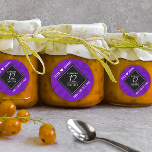 Elegant 12e Jubileum-feestdag zijderoute Ronde Sticker