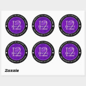 Elegant 12e Jubileum-feestdag zijderoute Ronde Sticker (Vel)