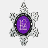 Elegant 12e Jubileum-feestdag zijderoute Tin Sneeuwvlok Ornament (Rechts)