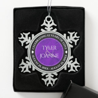 Elegant 12e Jubileum-feestdag zijderoute Tin Sneeuwvlok Ornament