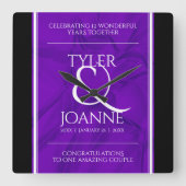 Elegant 12e Jubileum-feestdag zijderoute Vierkante Klok (Voorkant)