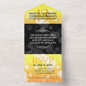 Elegant 13th Citrine Wedding Jubileum All In One Uitnodiging (Binnen)