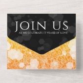 Elegant 13th Citrine Wedding Jubileum All In One Uitnodiging (Achterkant)