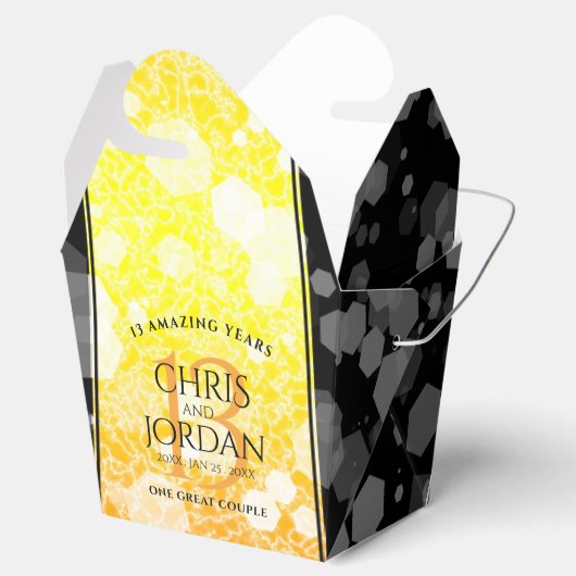 Elegant 13th Citrine Wedding Jubileum Bedankdoosjes (Geopend)