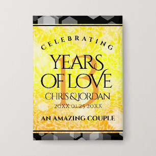 Elegant 13th Citrine Wedding Jubileum Button