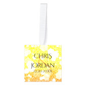 Elegant 13th Citrine Wedding Jubileum Kubus Ornament (Voorkant)