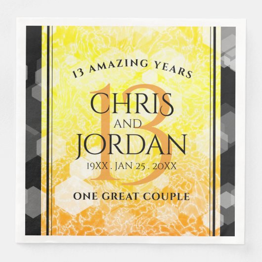 Elegant 13th Citrine Wedding Jubileum Servet (Voorkant)