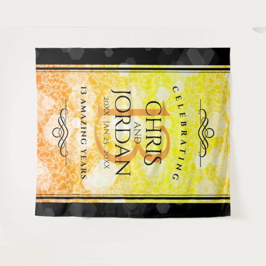 Elegant 13th Citrine Wedding Jubileum Wandkleed (Voorkant (horizontaal))