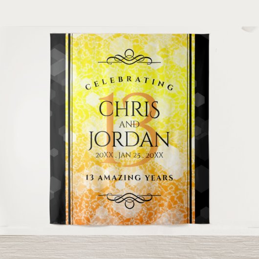 Elegant 13th Citrine Wedding Jubileum Wandkleed (Voorkant)