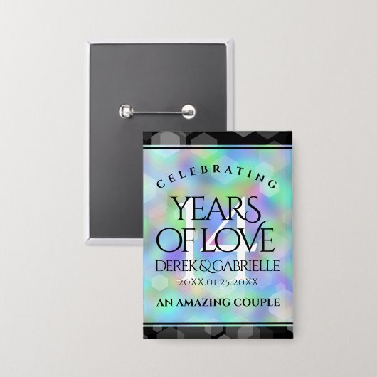 Elegant 14e Jubileum voor opalbruiloft Button (Voorkant / Achterkant)