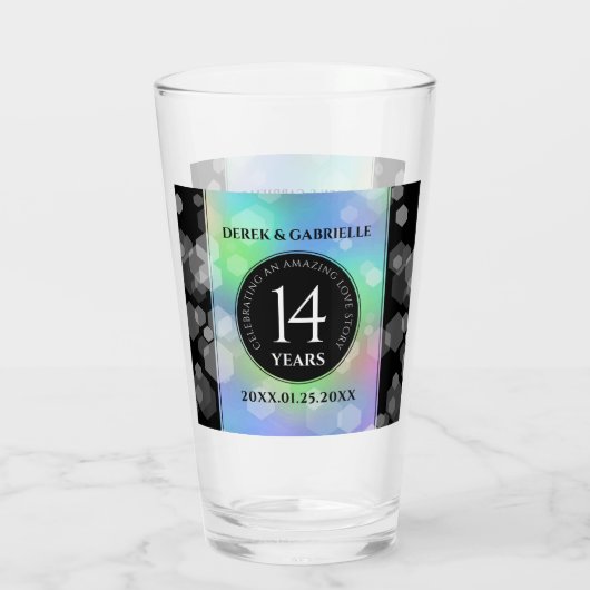 Elegant 14e Jubileum voor opalbruiloft Glas (Achterkant)