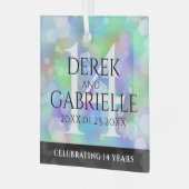 Elegant 14e Jubileum voor opalbruiloft Glas Ornament (Voorkant links)