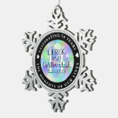 Elegant 14e Jubileum voor opalbruiloft Tin Sneeuwvlok Ornament (Rechts)