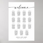 Elegant 15 tafels Welkom Zitplaatskaart Poster (Voorkant)