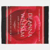 Elegant 15e 26e Roos Wedding Jubileum Fleece Deken (Voorkant (Horizontaal))