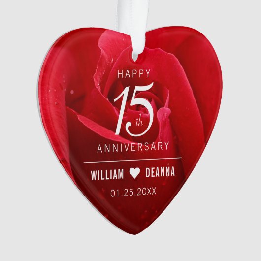 Élégant 15e anniversaire de Mariage Rose (devant)