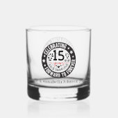 Elegant 15e jaar Jubileum namen toevoegen datum Whisky Glas (Voorkant)