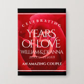 Elegant 15th Roos Wedding Jubileum Celebration Button (Voorkant)