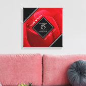 Elegant 15th Roos Wedding Jubileum Celebration Canvas Afdruk (Insitu (Woonkamer))
