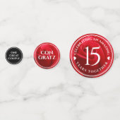 Elegant 15th Roos Wedding Jubileum Celebration Confetti (Voorkanten)