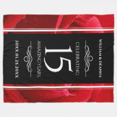 Elegant 15th Roos Wedding Jubileum Celebration Fleece Deken (Voorkant (Horizontaal))