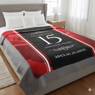 Elegant 15th Roos Wedding Jubileum Celebration Fleece Deken