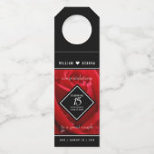 Elegant 15th Roos Wedding Jubileum Celebration Flessenhanger (Voorkant)