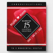 Elegant 15th Roos Wedding Jubileum Celebration Fotoplaat (Voorkant)