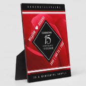 Elegant 15th Roos Wedding Jubileum Celebration Fotoplaat (Zijkant)