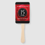 Elegant 15th Roos Wedding Jubileum Celebration Handwaaier (Voorkant)