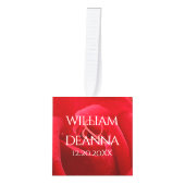 Elegant 15th Roos Wedding Jubileum Celebration Kubus Ornament (Voorkant)