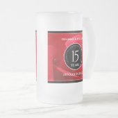 Elegant 15th Roos Wedding Jubileum Celebration Matglas Bierpul (Voorkant rechts)