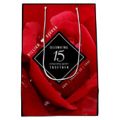 Elegant 15th Roos Wedding Jubileum Celebration Medium Cadeauzakje (Achterkant)