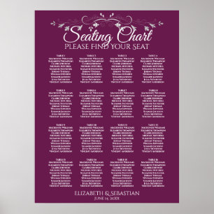 Elegant 16 Tafel-chassis-weddenschapskaart Poster