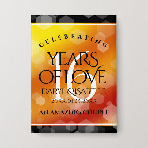 Elegant 16e Golden Topaz Wedding Jubileum Button