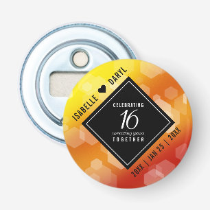 Elegant 16e Golden Topaz Wedding Jubileum Button Flesopener