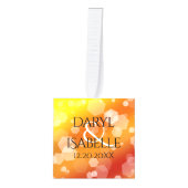 Elegant 16e Golden Topaz Wedding Jubileum Kubus Ornament (Voorkant)